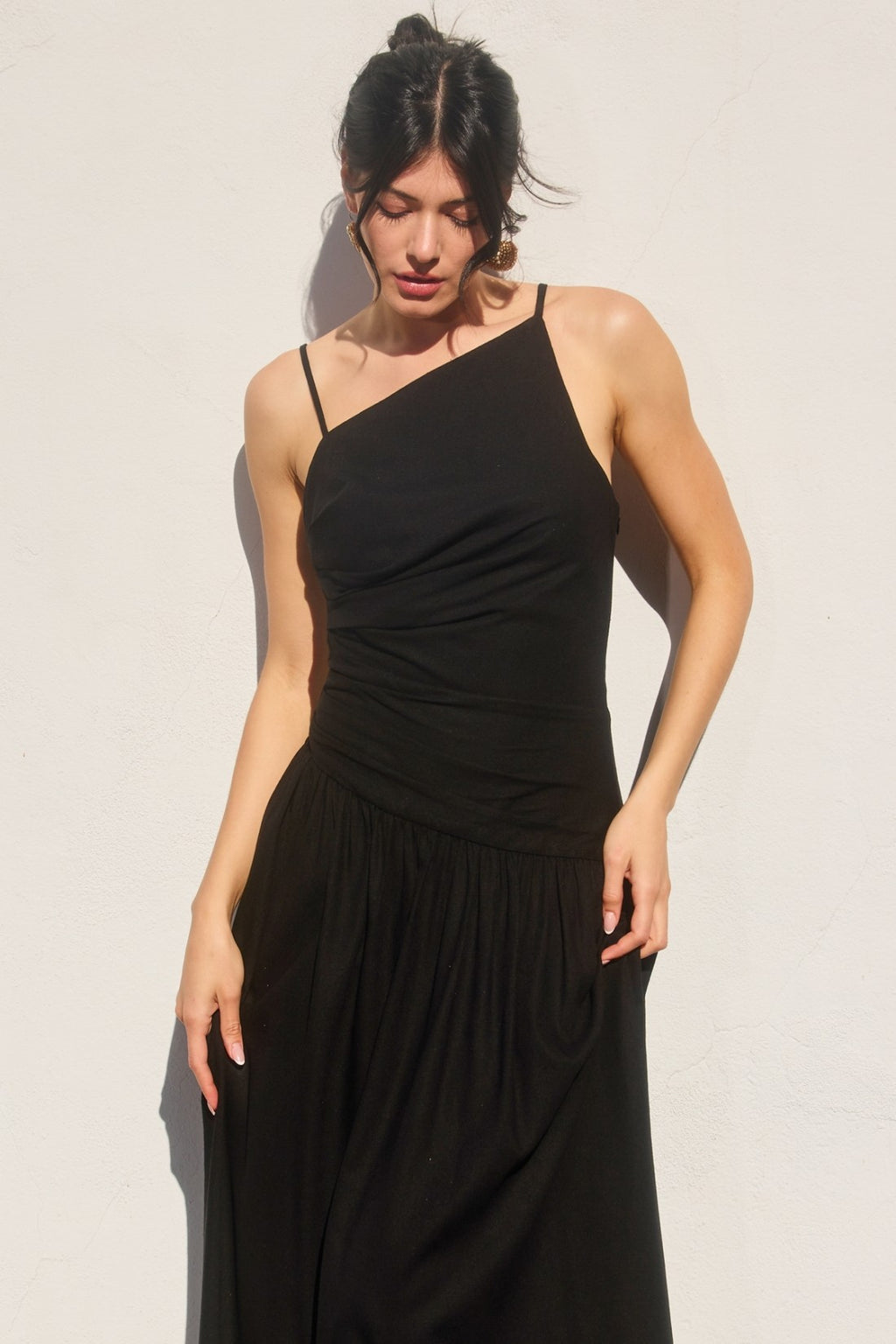 Sleeveless Linen Maxi Dress Black