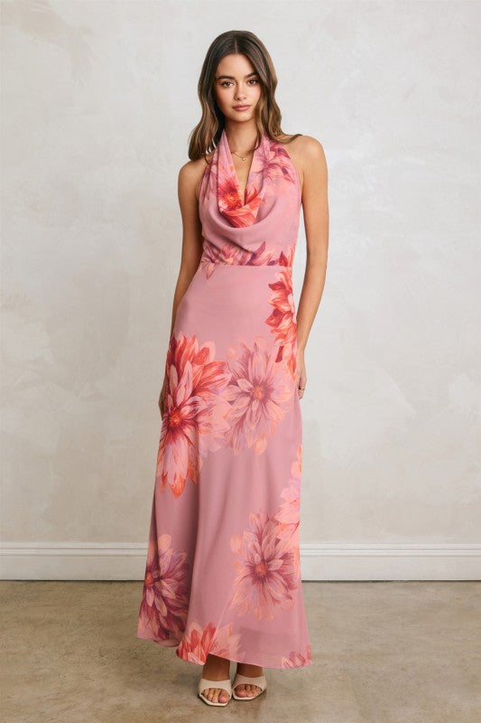pink floral sleeveless dress milie sleeveless floral-applique midi dress in Pink, S / Pink