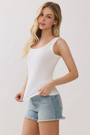  Sleeveless Tank Top White