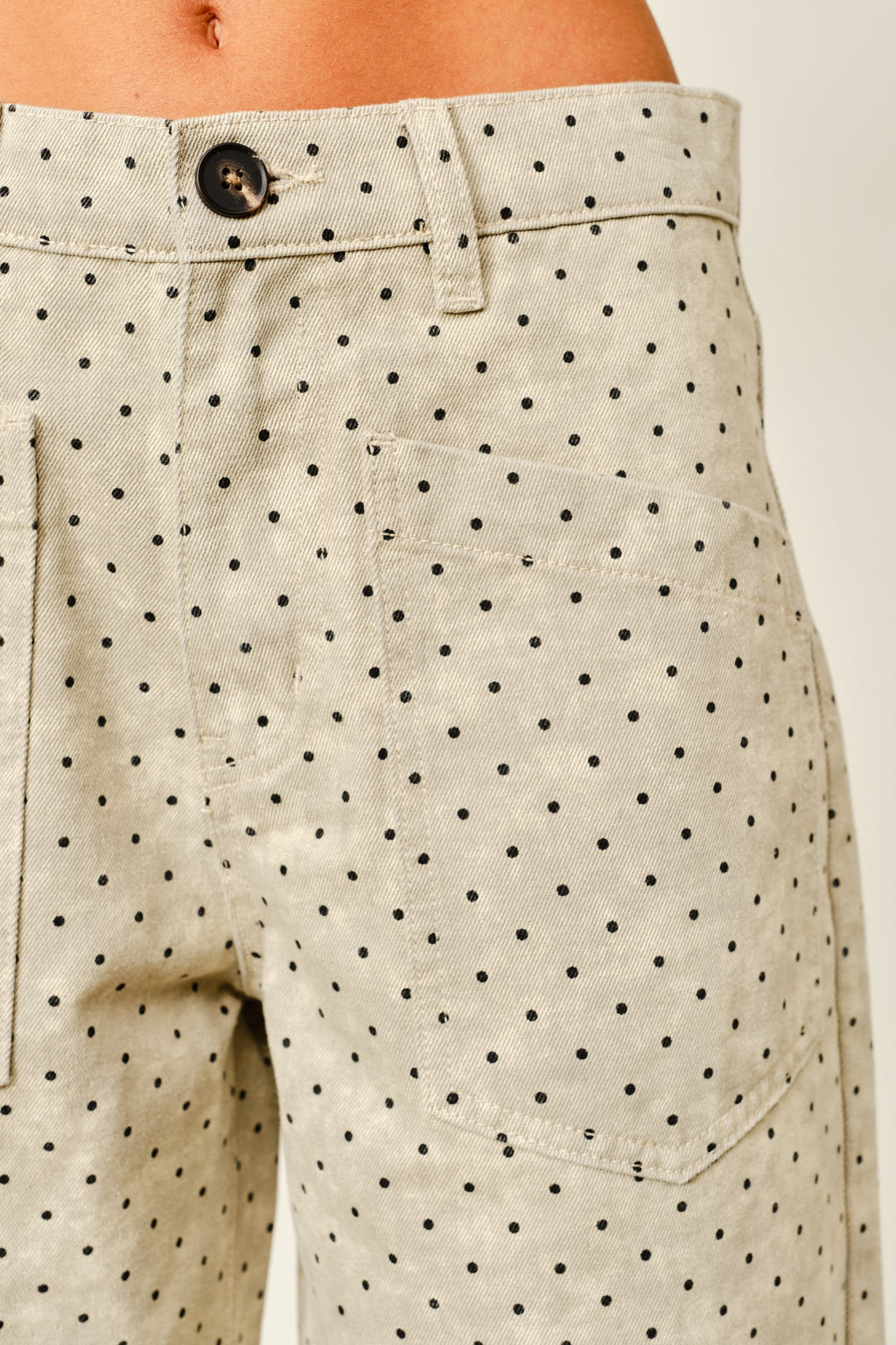 High Rise Cropped Barrel Pants Tan