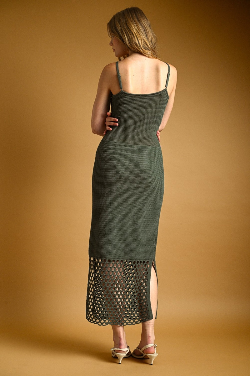 green dress guess USA cowl-neck leaf-print | stylecode:D1542