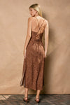 Sleeveless Animal Print Maxi Dress Mocha