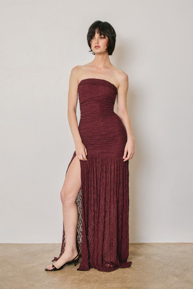 burgundy ruched maxi dress Collins Sleeveless Lace LARGE Size & Color:[Black] 43 EU /26.6-27 cm Winkalon 6 Drawer Brown USWEB Low Iron If Needed