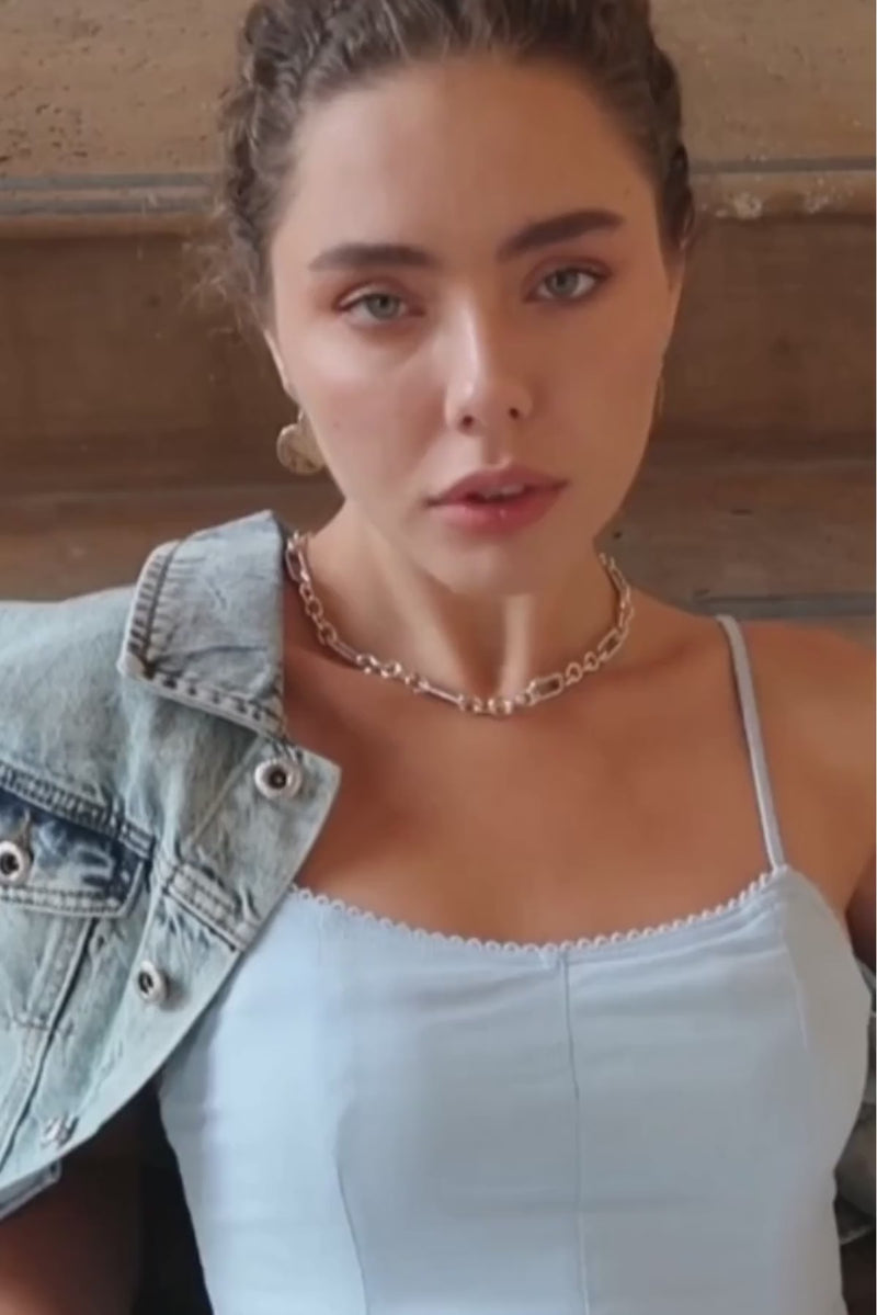 Sleeveless Woven Mini Dress Blue