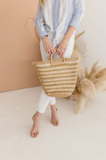 Textured Woven Tote Tan