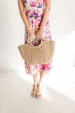 Textured Straw Tote Taupe