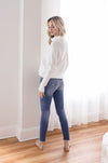  Long Sleeve Slouched Funnel Neck Sweater Cream