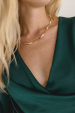 Twisted Herringbone Chain Necklace Gold