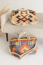  Aztec Print Duffle Bag Tan