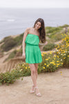 Sleeveless Tiered Mini Dress Green