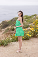 Sleeveless Tiered Mini Dress Green
