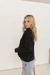  Long Sleeve Slouched Funnel Neck Sweater Black