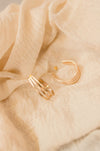 Layered Semi Hoop Earrings Gold