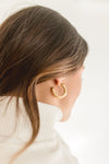  Semi Square Hoop Earrings Gold